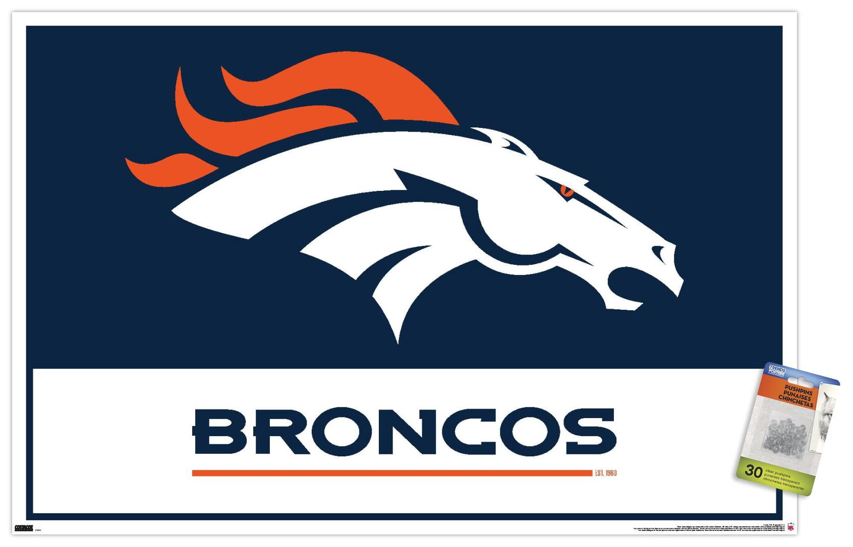 NFL Denver Broncos - Logo 21 Wall Poster with Pushpins, 22.375" x 34"