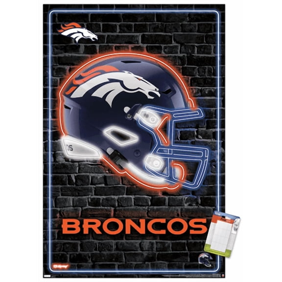 NFL Denver Broncos - Neon Helmet 23 Wall Poster, 22.375" x 34"