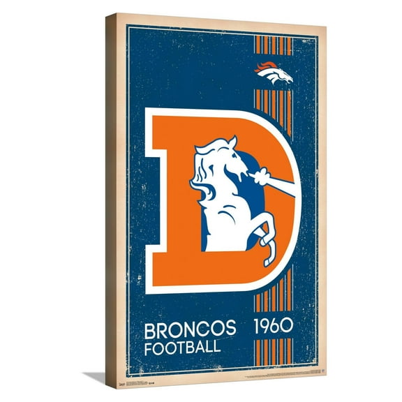 NFL Denver Broncos - Retro Logo 14 Canvas Wall Poster, 14.725" x 22.375"