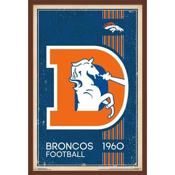 NFL Denver Broncos - Retro Logo 14 Wall Poster, 22.375" x 34", Framed