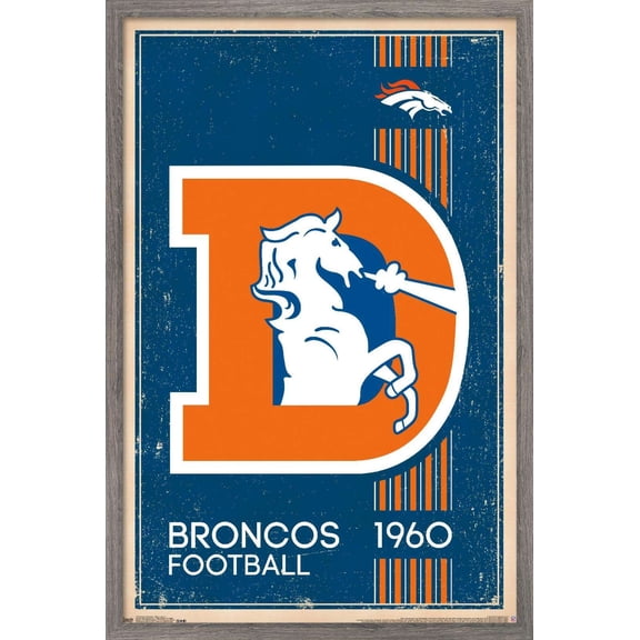 NFL Denver Broncos - Retro Logo 14 Wall Poster, 22.375" x 34", Framed