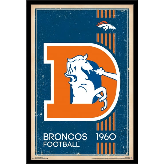NFL Denver Broncos - Retro Logo 14 Wall Poster, 22.375" x 34", Framed