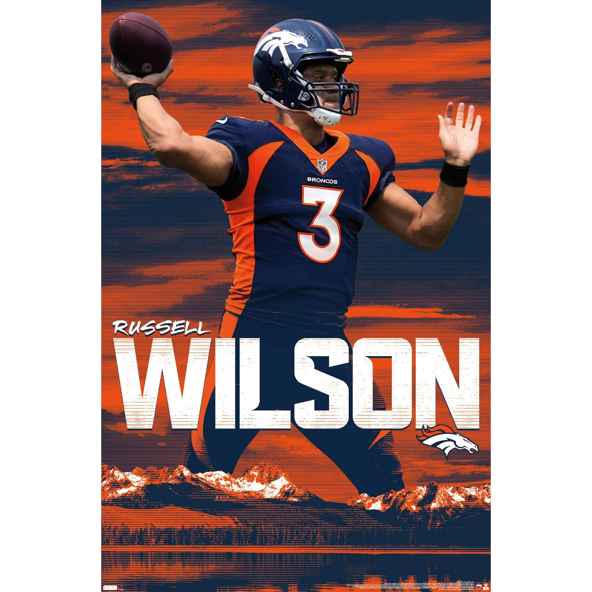 NFL Denver Broncos - Russell Wilson 22 Wall Poster, 22.375 x 34