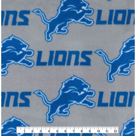 NFL Detroit Lions 58" 100% Polyester Fleece Sports Logo Fabric By the Yard, Blue
