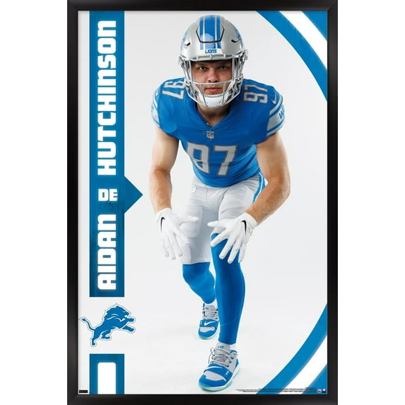 NFL Detroit Lions - Aidan Hutchinson 22 Wall Poster, 14.725" x 22.375" Framed
