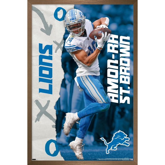 NFL Detroit Lions - Amon-Ra St. Brown 22 Wall Poster, 22.375" x 34" Framed