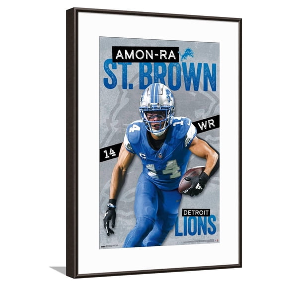 NFL Detroit Lions - Amon-Ra St. Brown 24 Canvas Wall Poster, 14.725" x 22.375"