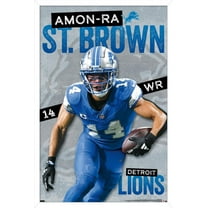 NFL Detroit Lions - Amon-Ra St. Brown 24 Wall Poster, 14.725" x 22.375" Framed