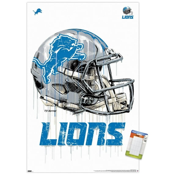 NFL Detroit Lions - Drip Helmet 20 Wall Poster, 14.725" x 22.375"