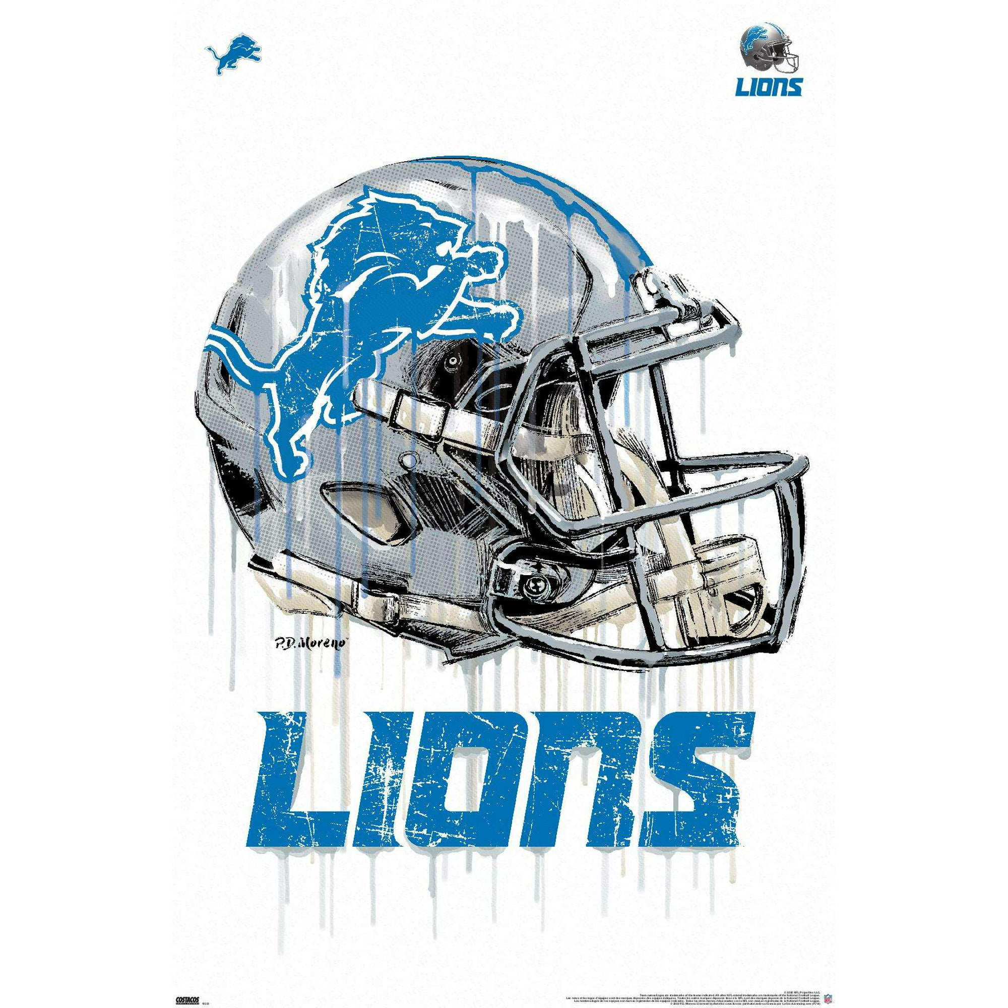 NFL Detroit Lions - Drip Helmet 20 Wall Poster, 22.375' x 34' 