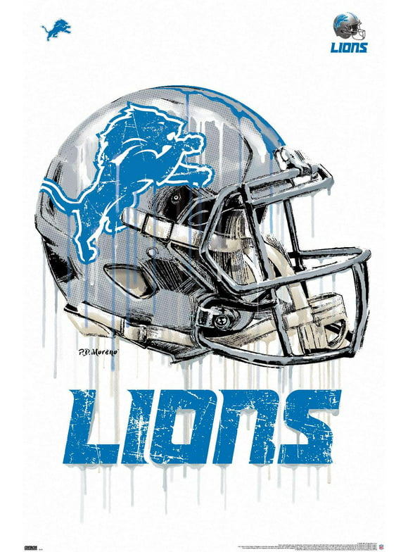 NFL Detroit Lions - Drip Helmet 20 Wall Poster, 22.375" x 34"