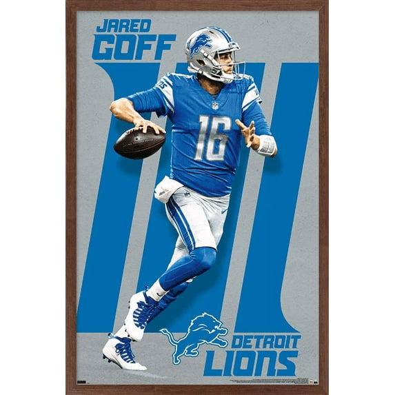 NFL Detroit Lions - Jarod Goff 21 Wall Poster, 22.375" x 34", Framed