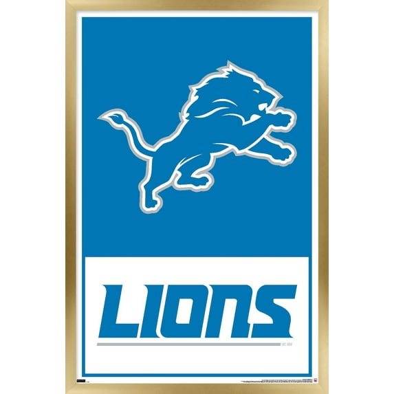 NFL Detroit Lions - Logo 21 Wall Poster, 14.725" x 22.375", Framed