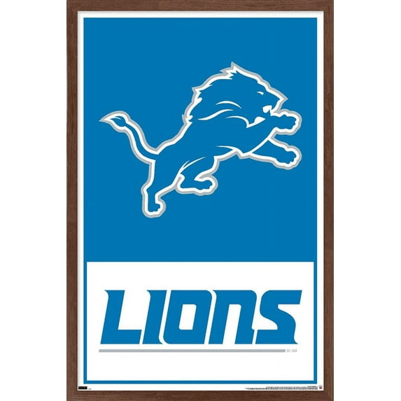 NFL Detroit Lions - Logo 21 Wall Poster, 22.375" x 34", Framed
