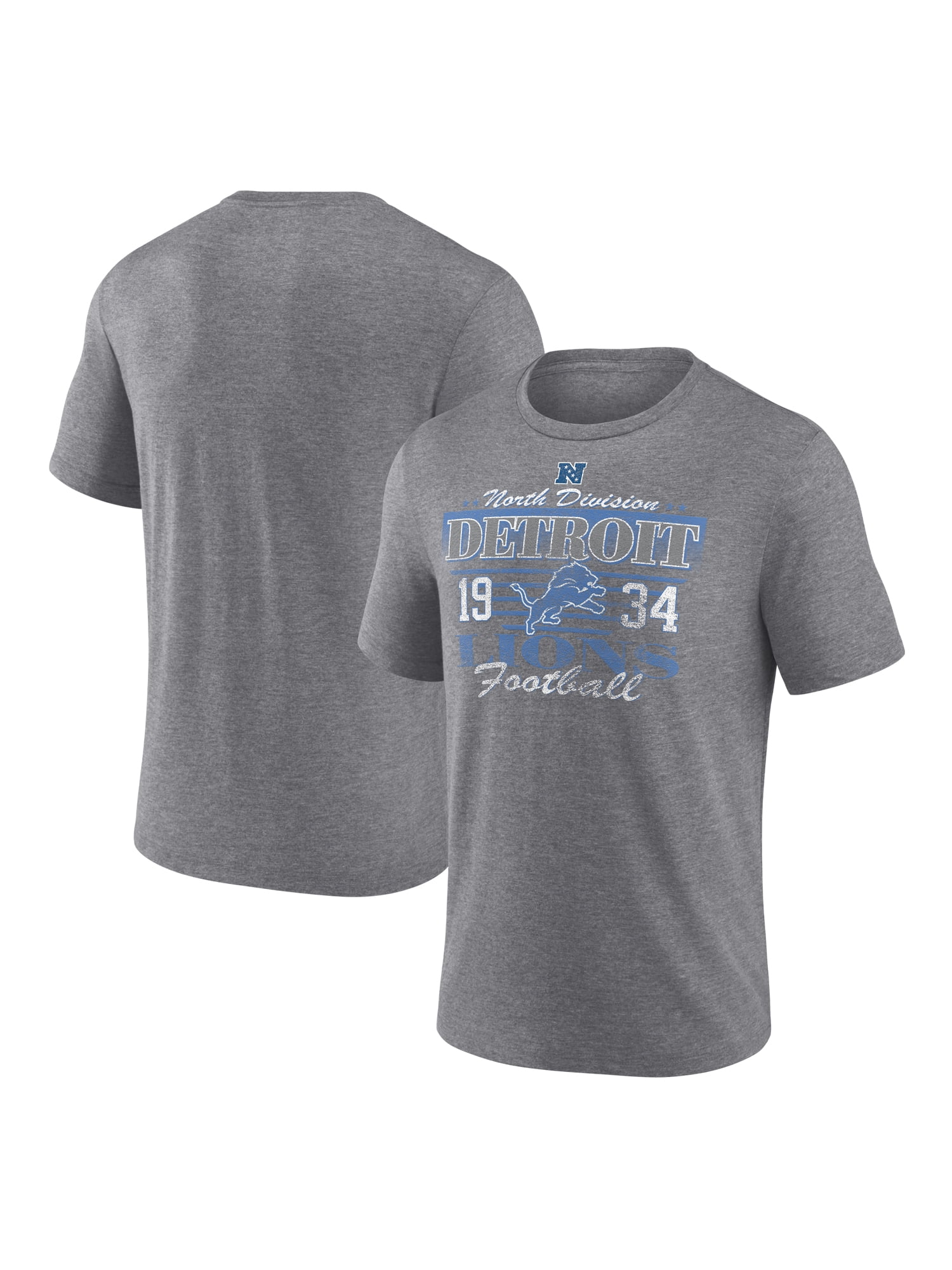 NFL Detroit Lions Men's Synthetic Gray Heather Short Sleeve T-Shirt
