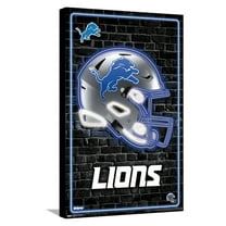 NFL Detroit Lions - Neon Helmet 23 Canvas Wall Poster, 14.725" x 22.375"