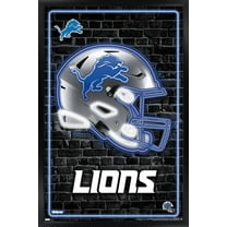 NFL Detroit Lions - Neon Helmet 23 Wall Poster, 22.375" x 34" Framed