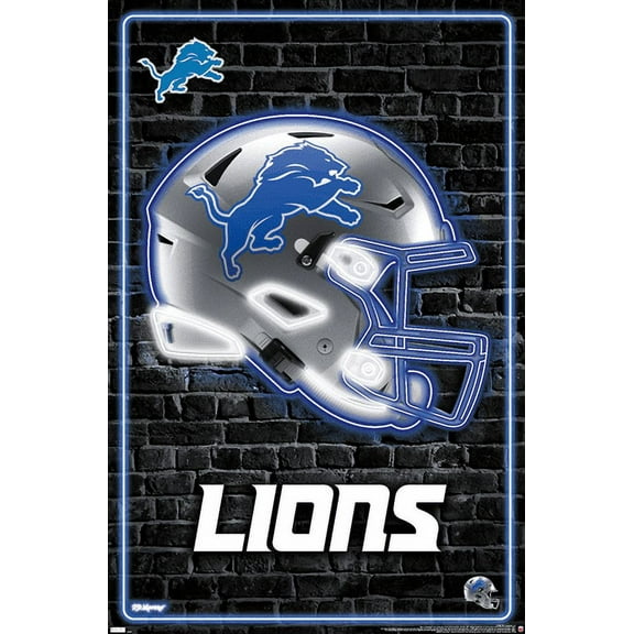 NFL Detroit Lions - Neon Helmet 23 Wall Poster, 22.375" x 34"