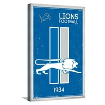 NFL Detroit Lions - Retro Logo 14 Canvas Wall Poster, 14.725" x 22.375"