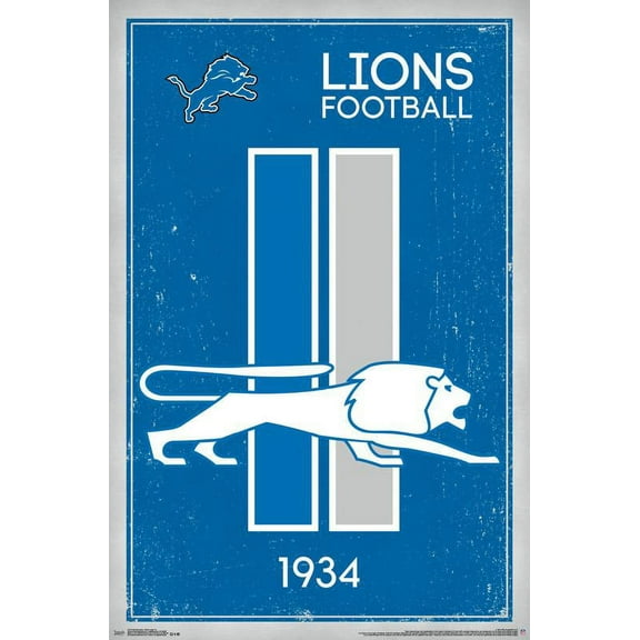 NFL Detroit Lions - Retro Logo 14 Wall Poster, 22.375" x 34"