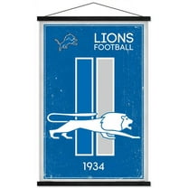 NFL Detroit Lions - Retro Logo 14 Wall Poster with Magnetic Frame, 22.375" x 34"
