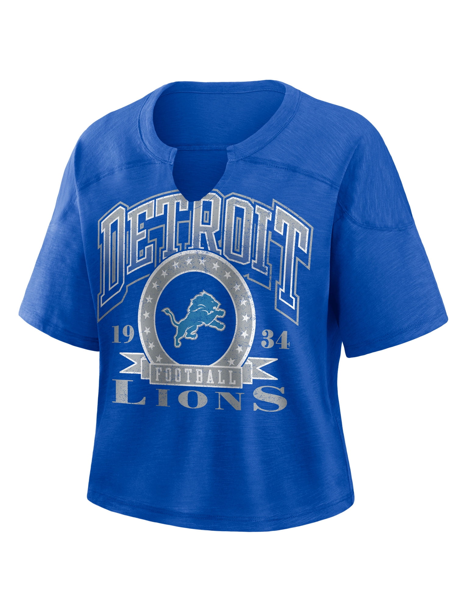 NFL Detroit Lions Women's Cotton Blue Short Sleeve T-Shirt