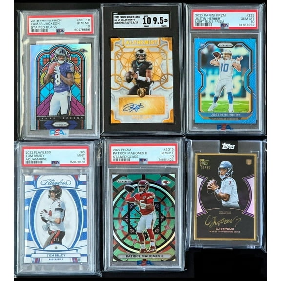 NFL Football Hot packs - 15 Cards - 6  Rookies - Look for Autographs - Memorabilia - 1/1 - Graded Cards - Numbered