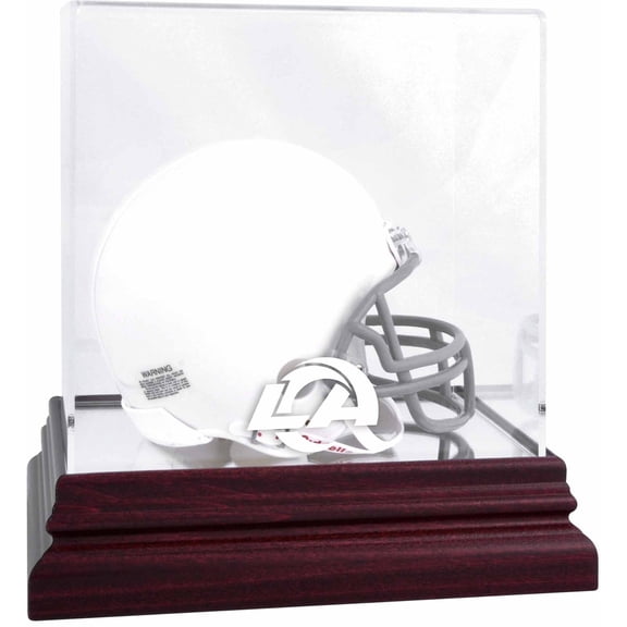 NFL Fantasy Football Champion Mahogany Team Logo Mini Helmet Display Case