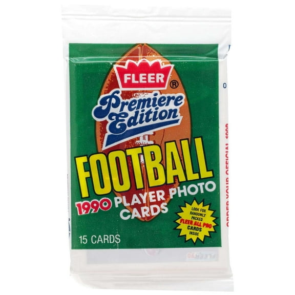 NFL Fleer 1990 Premier Edition Football Trading Card WAX Pack (15 Cards)
