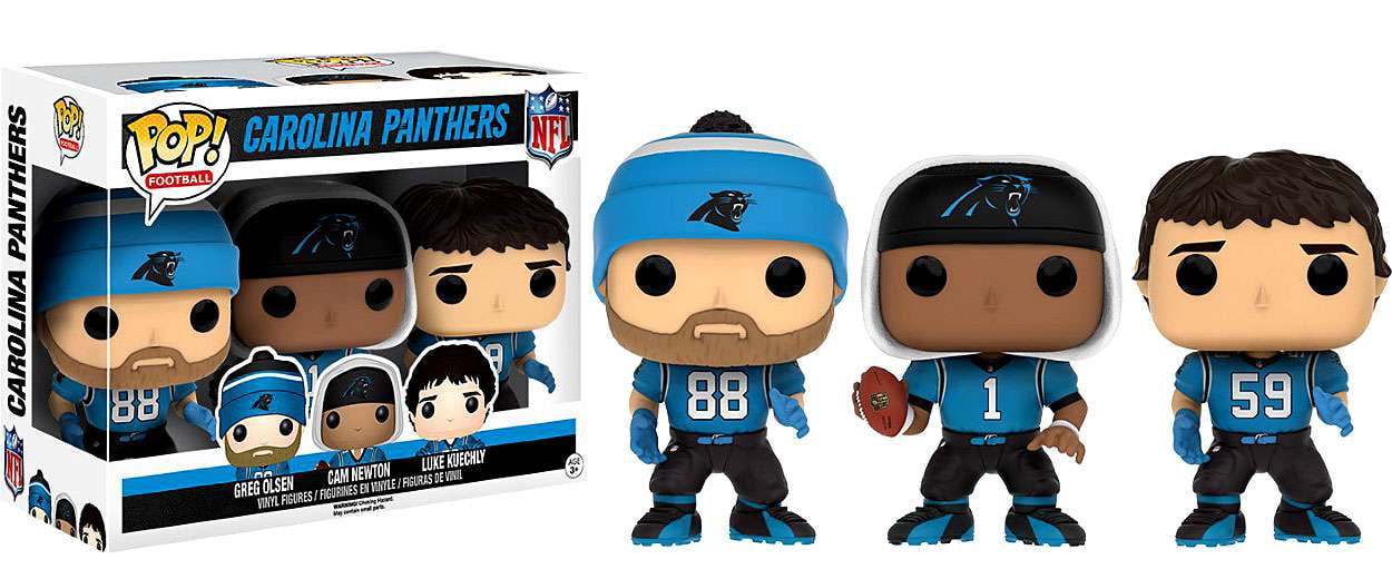 Funko POP! NFL Football Figures 3-Pack: Greg Olsen, Cam Newton \u0026 Luke  Kuechly Vinyl - Walmart.com