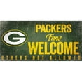 thumbnail image 1 of NFL Green Bay Packers 6"x12" Fans Welcome Wood Sign, 1 of 2