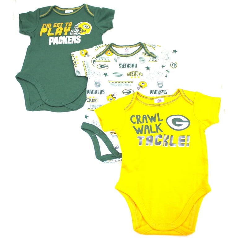 NFL Green Bay Packers Baby Short Sleeve Bodysuits 3pk Walmart