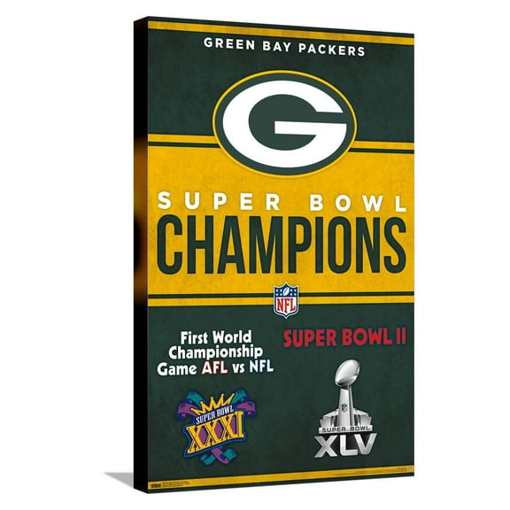 NFL Green Bay Packers - Champions 23 Canvas Wall Poster, 14.725" x 22.375"