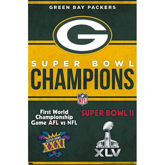 NFL Green Bay Packers - Champions 23 Wall Poster, 14.725" x 22.375"