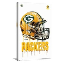 NFL Green Bay Packers - Drip Helmet 20 Canvas Wall Poster, 14.725" x 22.375"