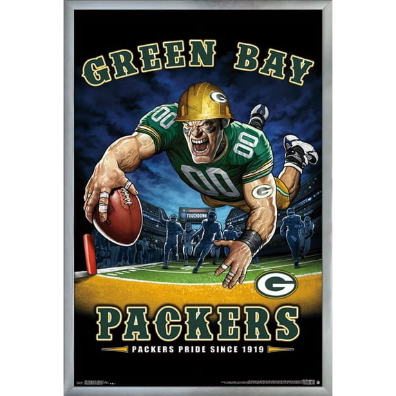 NFL Green Bay Packers - End Zone 17 Wall Poster, 22.375" x 34", Framed