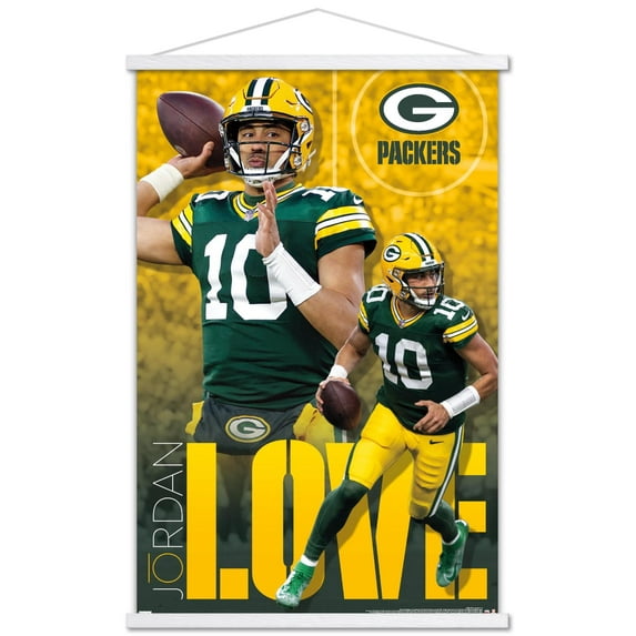 NFL Green Bay Packers - Jordan Love 24 Wall Poster with Magnetic Frame, 22.375" x 34"