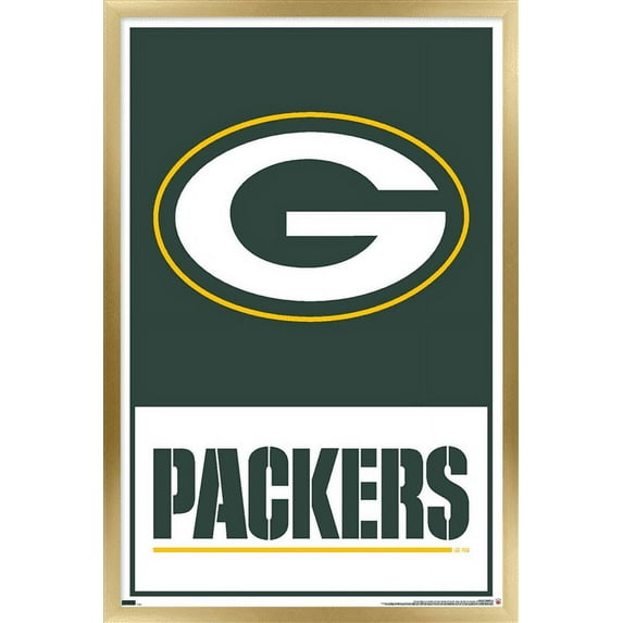 NFL Green Bay Packers - Logo 21 Wall Poster, 22.375" x 34", Framed