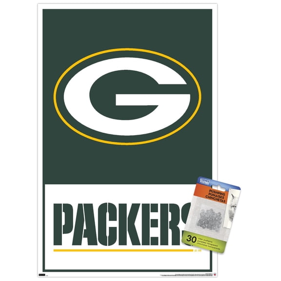 NFL Green Bay Packers - Logo 21 Wall Poster with Pushpins, 14.725" x 22.375"