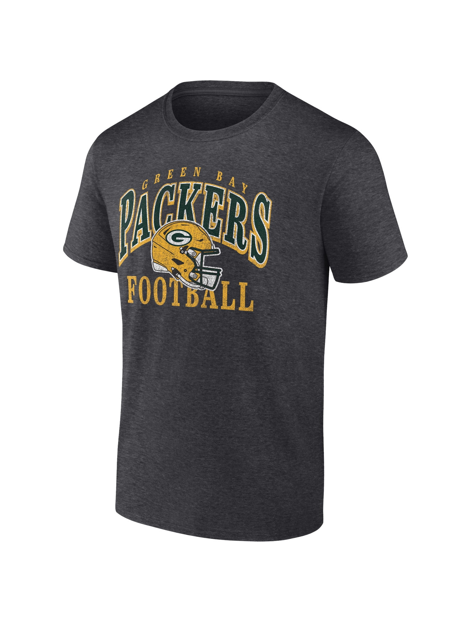 NFL Green Bay Packers Men's Cotton Charcoal Heather Short Sleeve T-Shirt