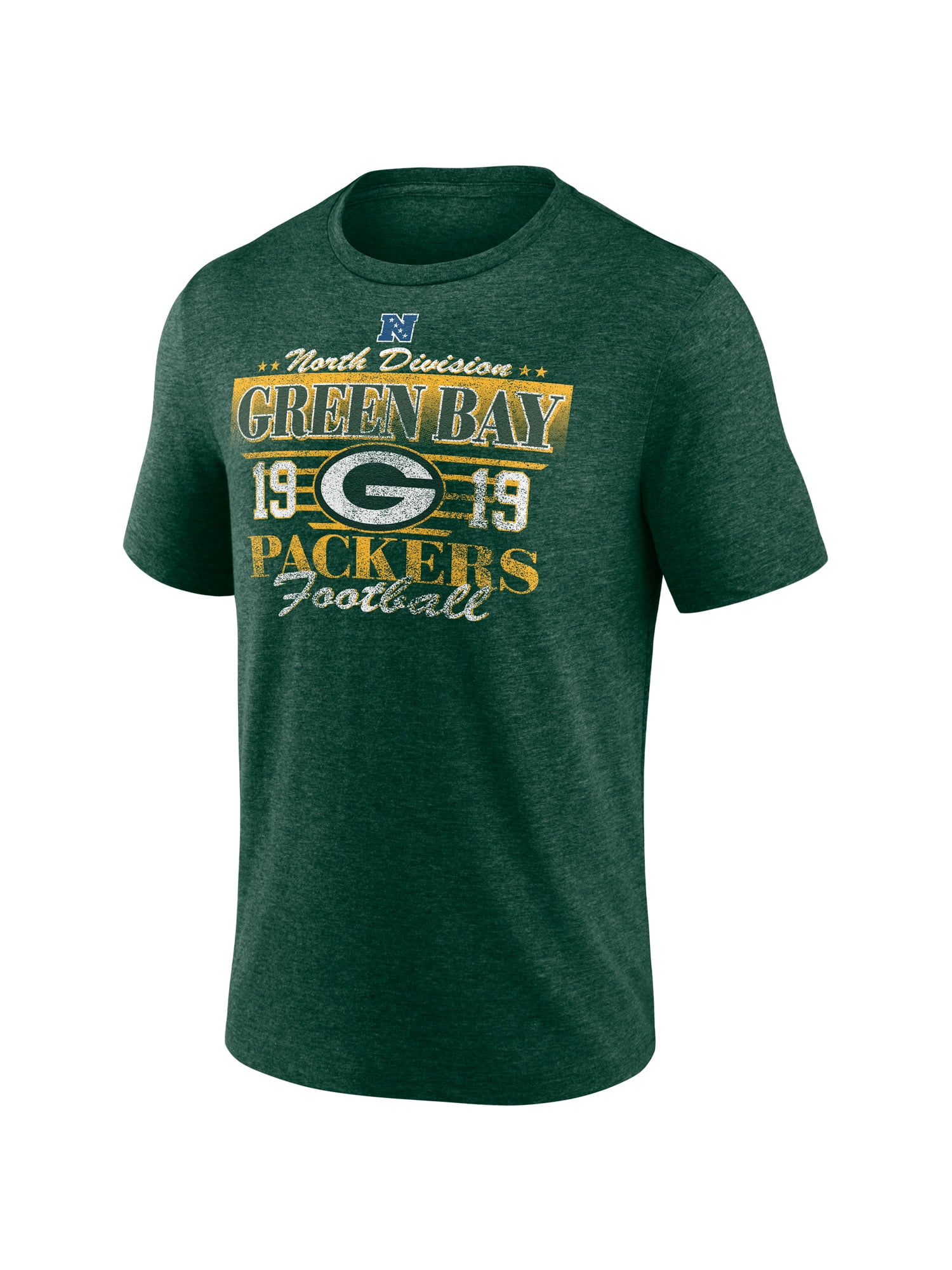 NFL Green Bay Packers Men's Synthetic Green Heather Short Sleeve T-Shirt