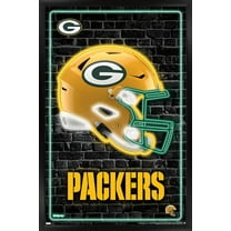 NFL Green Bay Packers - Neon Helmet 23 Wall Poster, 22.375" x 34" Framed