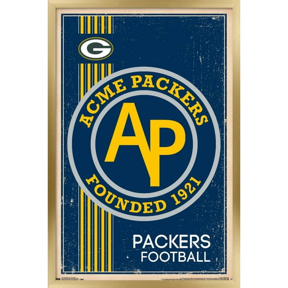 NFL Green Bay Packers - Retro Logo 14 Wall Poster, 22.375" x 34", Framed