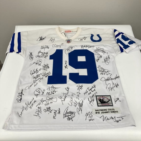 NFL Hall Of Fame Multi Signed Mitchell  Ness Jersey With 40+ Signatures JSA COA