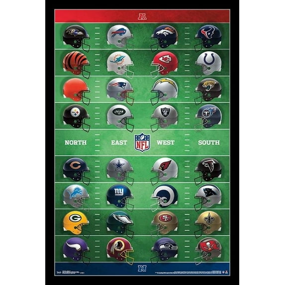 NFL - Helmets Laminated & Framed Poster Print (22 x 34)