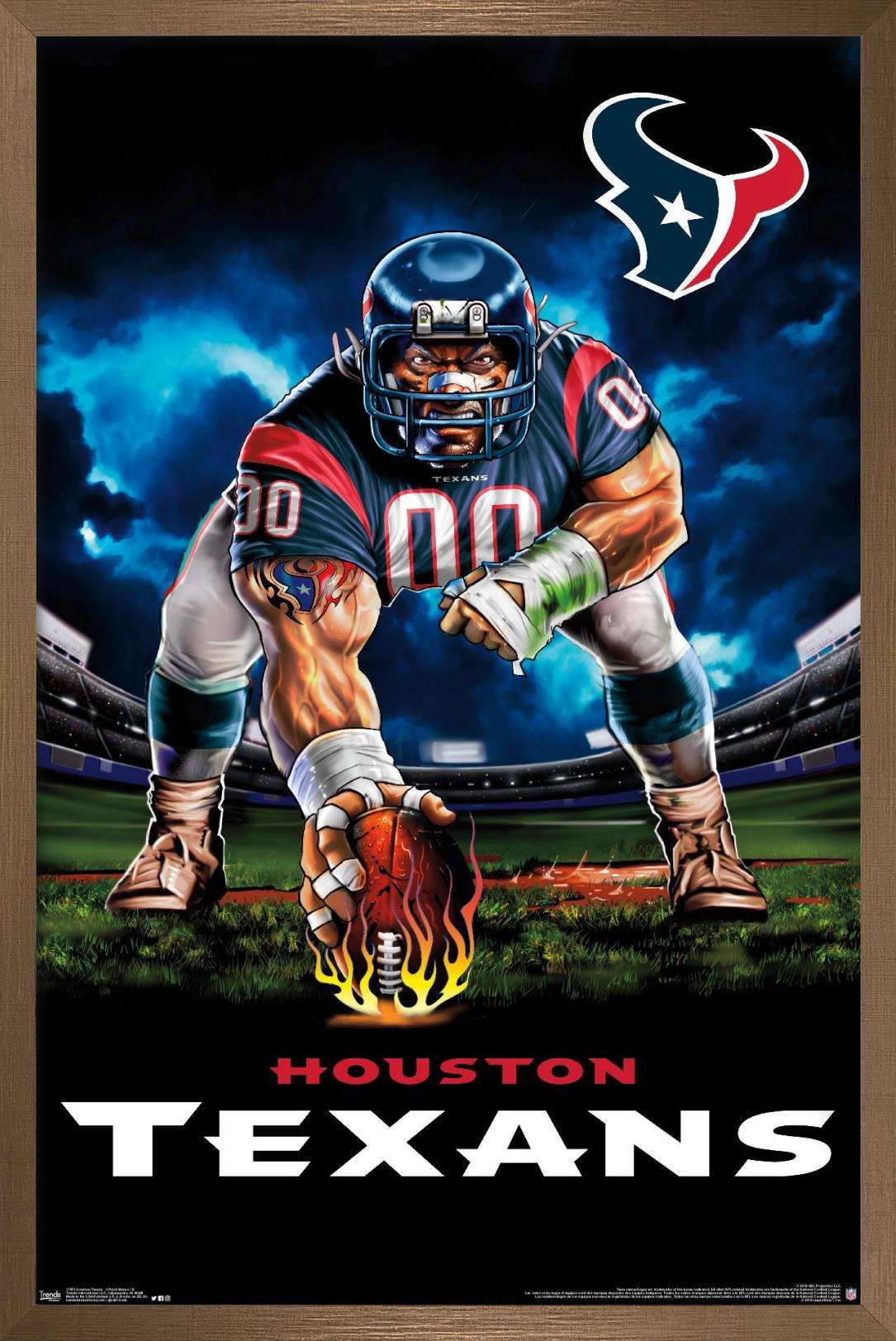 NFL Houston Texans - 3 Point Stance 19 Wall Poster with Wooden Magnetic  Frame, 22.375 x 34 