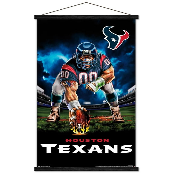 NFL Houston Texans - 3 Point Stance 19 Wall Poster with Wooden Magnetic Frame, 22.375" x 34"