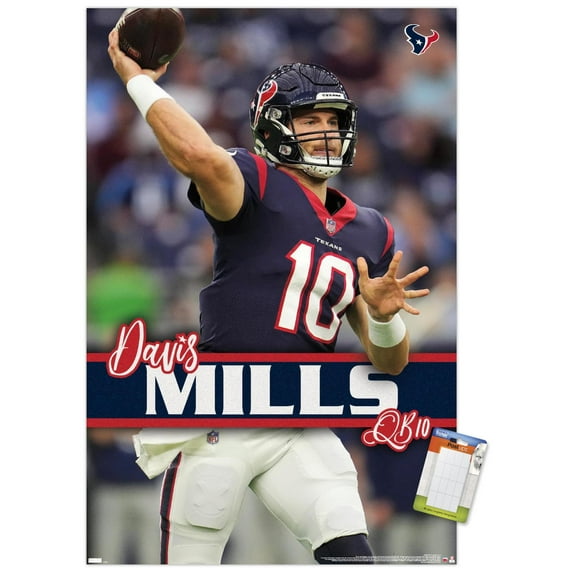 NFL Houston Texans - Davis Mills 22 Wall Poster, 14.725" x 22.375"