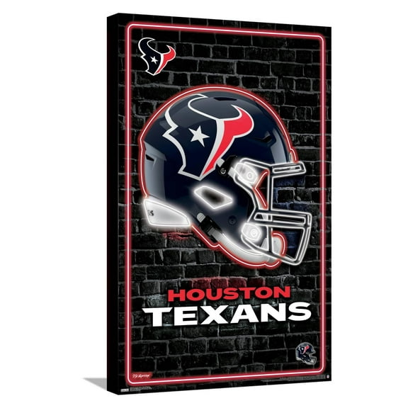 NFL Houston Texans - Neon Helmet 24 Canvas Wall Poster, 14.725" x 22.375"