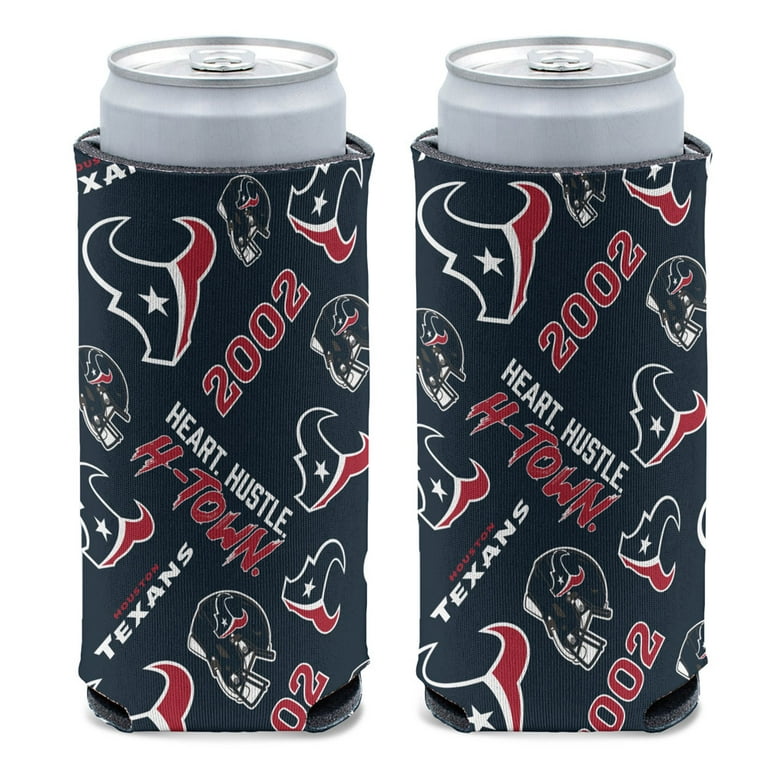 NFL Houston Texans Scatter Print 12oz Slim Can Cooler, Collapsible